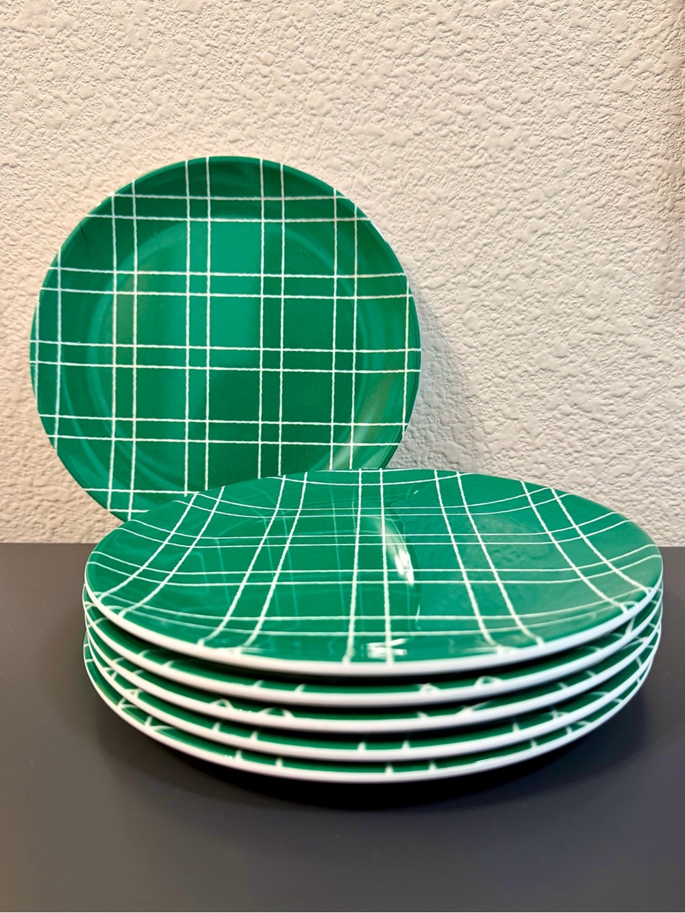 Set of 6 Target Wondershop 7.88" Christmas Melamine Plaid Salad Plates